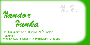 nandor hunka business card